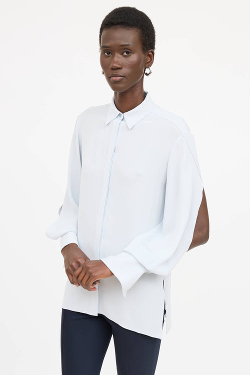 The Row Silk Button Up Top