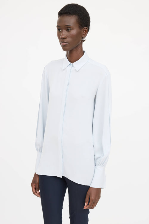 The Row Silk Button Up Top