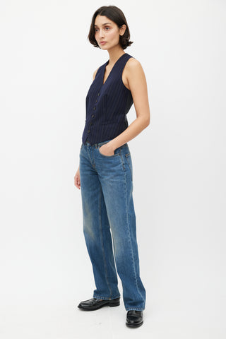 The Row Blue Washed Straight Leg Denim Jeans