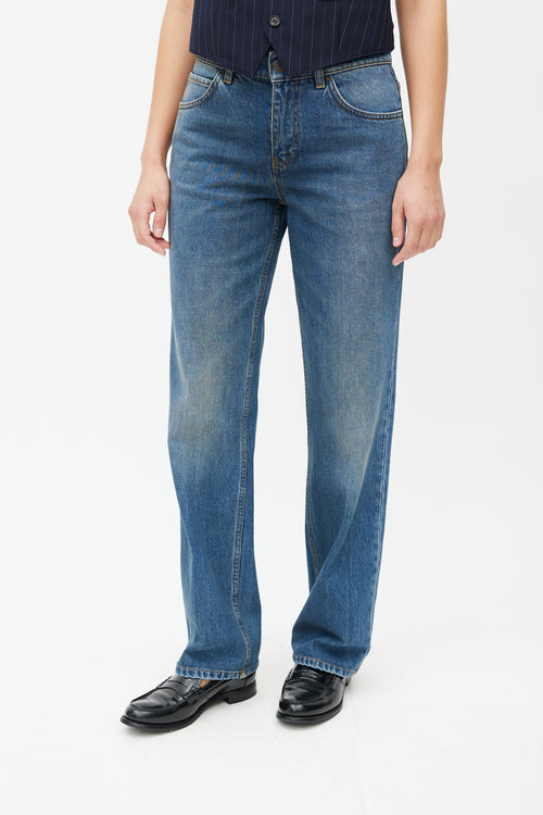 The Row Blue Washed Straight Leg Denim Jeans