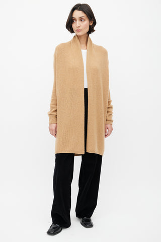 The Row Brown Cashmere Knit Cardigan