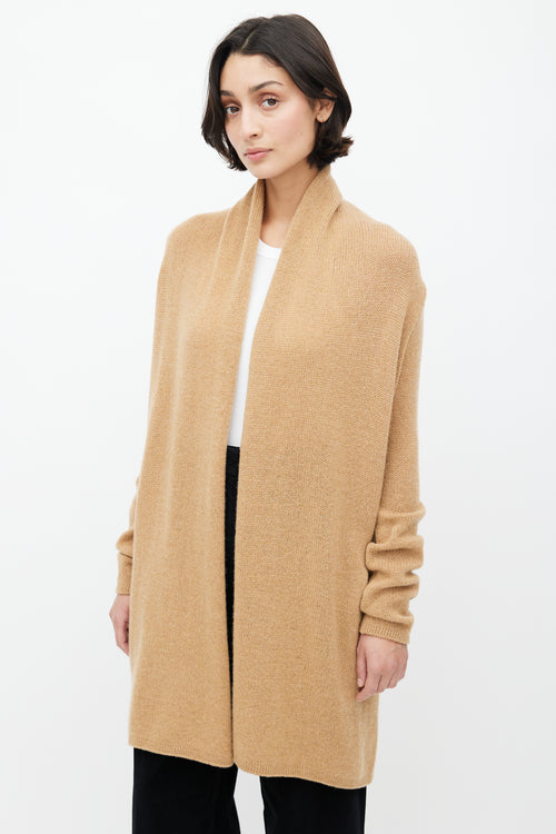 The Row Brown Cashmere Knit Cardigan