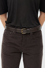 The Row Brown & Gold Leather Belt