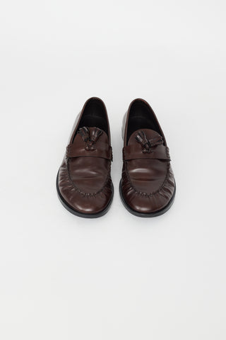 The Row Brown Leather Tassel Loafer
