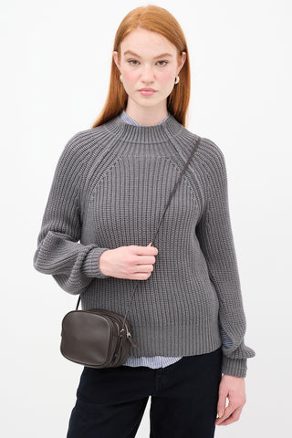 The Row Brown Leather Twin Two Mini Bag