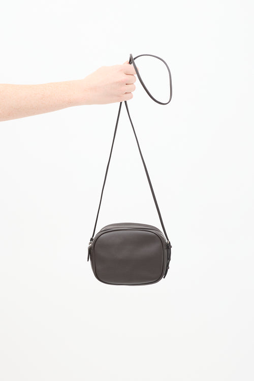 The Row Brown Leather Twin Two Mini Bag