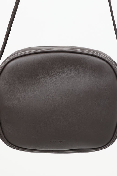 The Row Brown Leather Twin Two Mini Bag