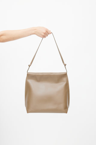 The Row Brown Leather Wander Shoulder Bag