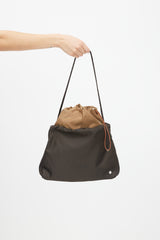 The Row Brown Nylon XL Bourse Shoulder Bag