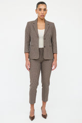 The Row Brown & Black Houndstooth Suit