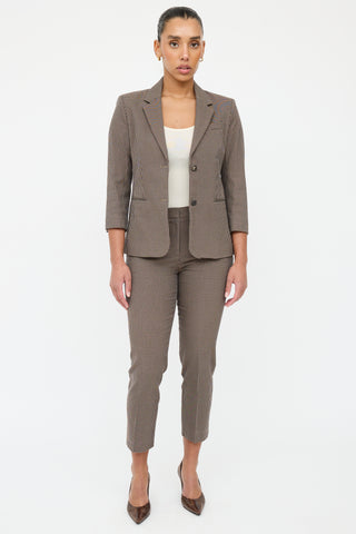 The Row Brown & Black Houndstooth Suit
