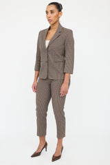 The Row Brown & Black Houndstooth Suit