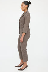The Row Brown & Black Houndstooth Suit