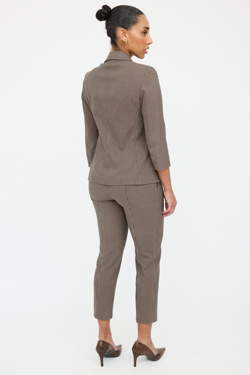 The Row Brown & Black Houndstooth Suit