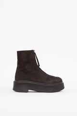 The Row Suede Zipped Ankle Boot