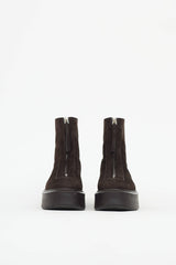 The Row Suede Zipped Ankle Boot