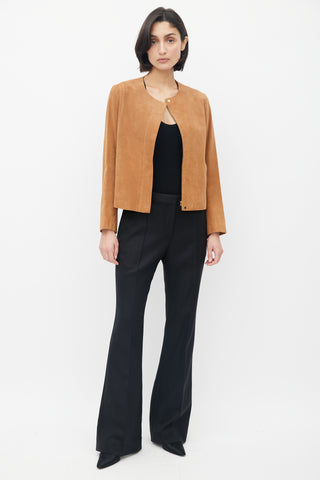 The Row Brown Suede Spiketon Jacket