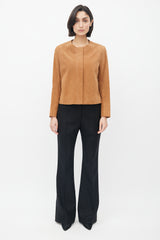 The Row Brown Suede Spiketon Jacket
