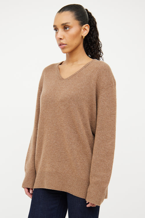 The Row Brown Knit Long Sleeve Sweater