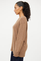 The Row Brown Knit Long Sleeve Sweater