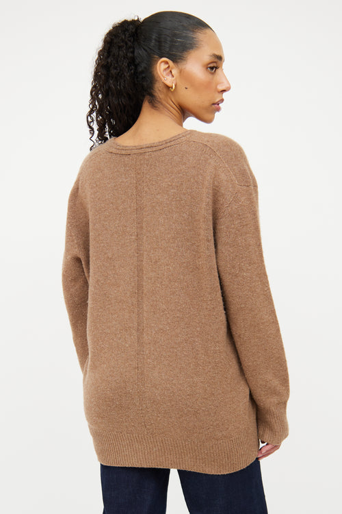 The Row Brown Knit Long Sleeve Sweater