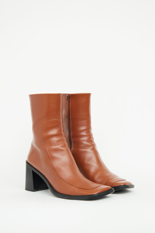 The Row Dark Cuir Patch Boot