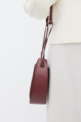 The Row Burgundy Leather Drawstring Pouch Bag