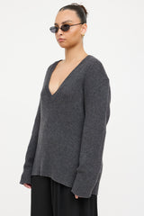 The Row Cashmere Knit V-Neck Sweater