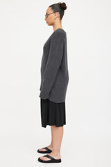 The Row Cashmere Knit V-Neck Sweater