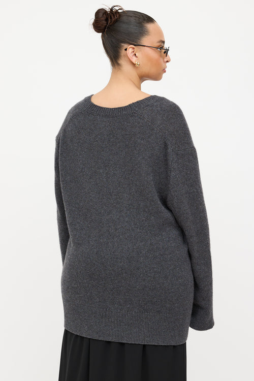 The Row Cashmere Knit V-Neck Sweater