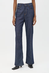 The Row Chambray Flared Jeans