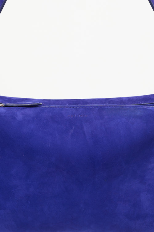 The Row Cobalt Blue Suede Small Morgan Bag