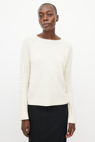 The Row Cream Cable Knit Sweater