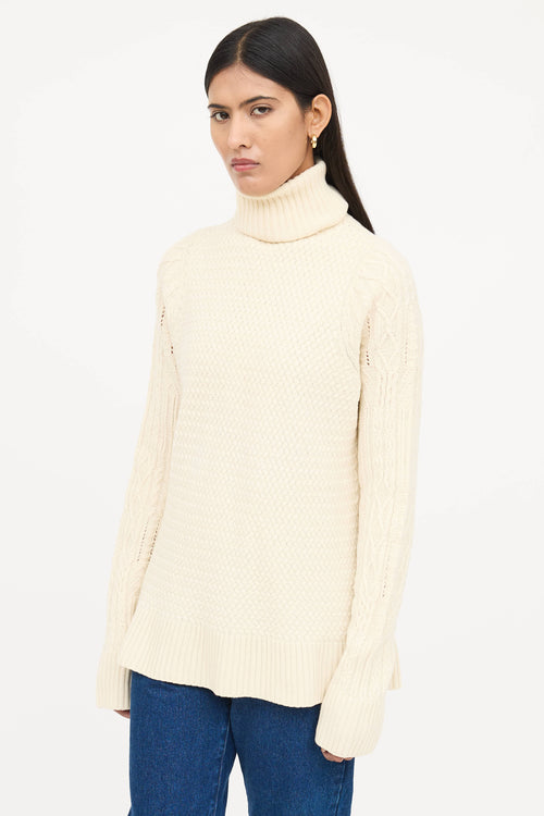 The Row Cableknit Woven Sweater