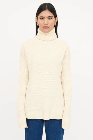 The Row Cableknit Woven Sweater