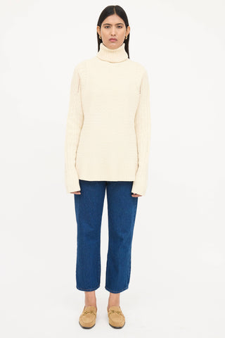 The Row Cableknit Woven Sweater