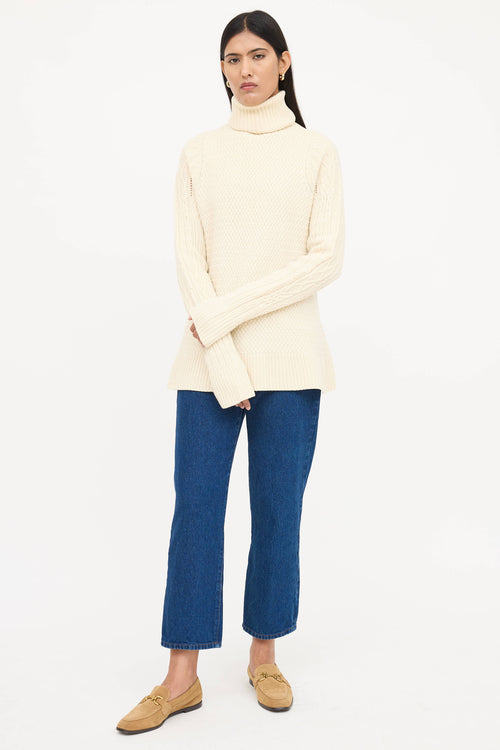The Row Cableknit Woven Sweater