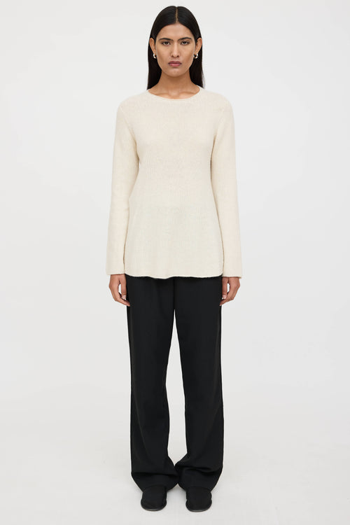 The Row Cashmere Knit Flared Sweater