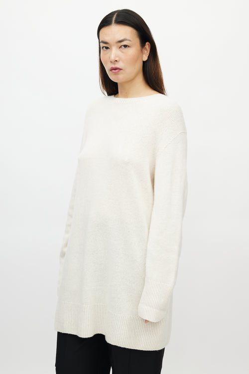 The Row Cream Cashmere Oversized Sweater