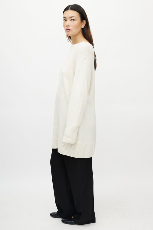 The Row Cream Cashmere Oversized Sweater
