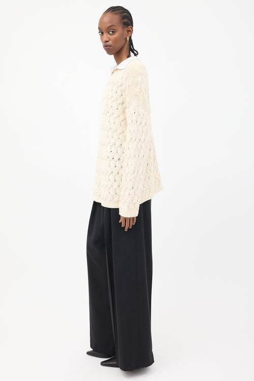 The Row Cream Cashmere & Silk Sweater