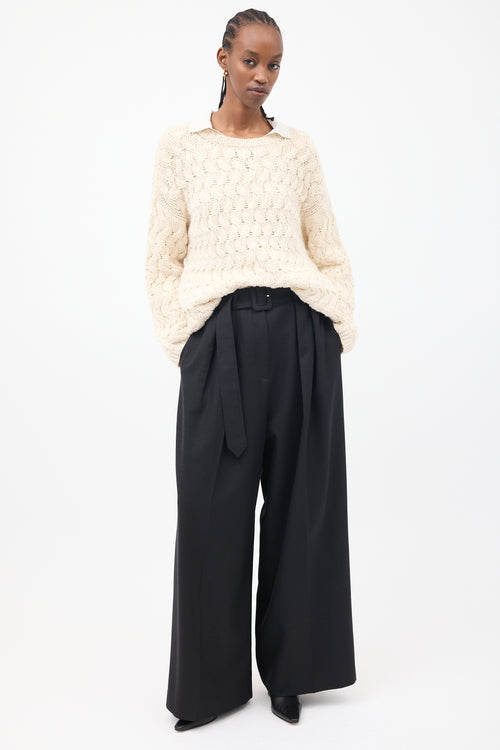 The Row Cream Cashmere & Silk Sweater