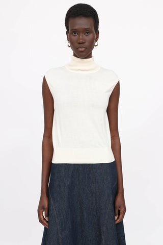 The Row Merino Turtleneck Sleeveless Top
