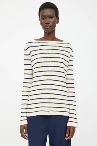 The Row Cashmere Striped Knit Sweater