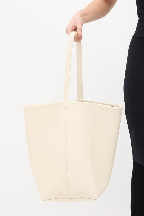 The Row Cream Leather N/S Park Tote