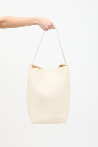 The Row Cream Leather N/S Park Tote