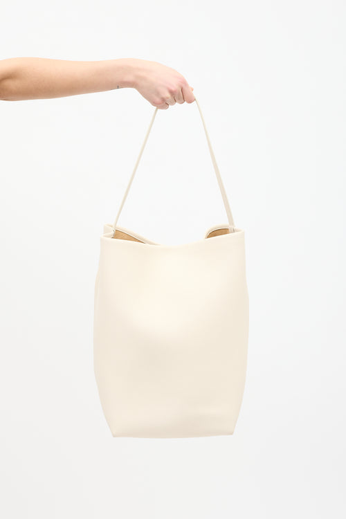 The Row Cream Leather N/S Park Tote