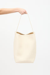 The Row Cream Leather N/S Park Tote
