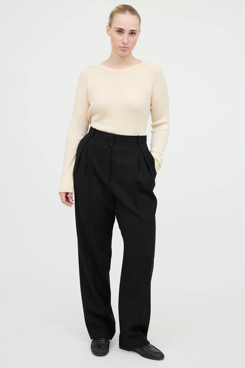 The Row Cashmere Ribbed Top
