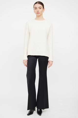 The Row Cream Cashmere & Wool Blend Sweater